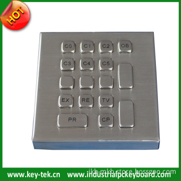 17 Keys Vandal Proof IP65 Stainless Steel Keypad for Atms